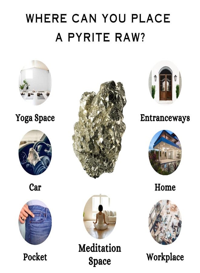 Crystal Divine Pyrite Raw Stone for Home Decor, Meditation, Chakra Healing - Decorative Cluster 45 to 95 Grams 1 Piece - Image 4